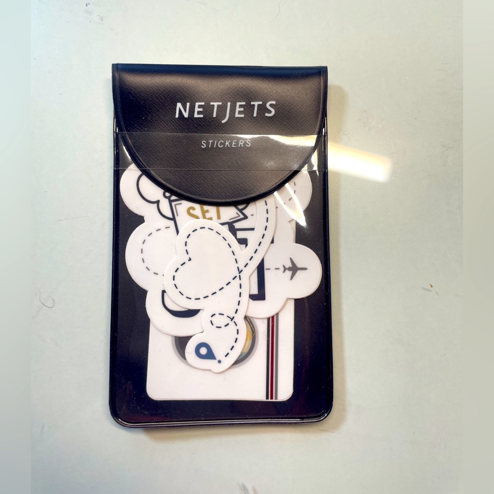 NetJets Black Sticker Pouch